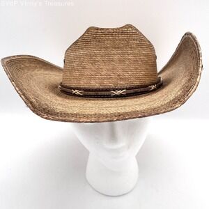 VTG Cavenders Straw Cowboy Hat OS Western Hat Collection Distressed Ranch Style